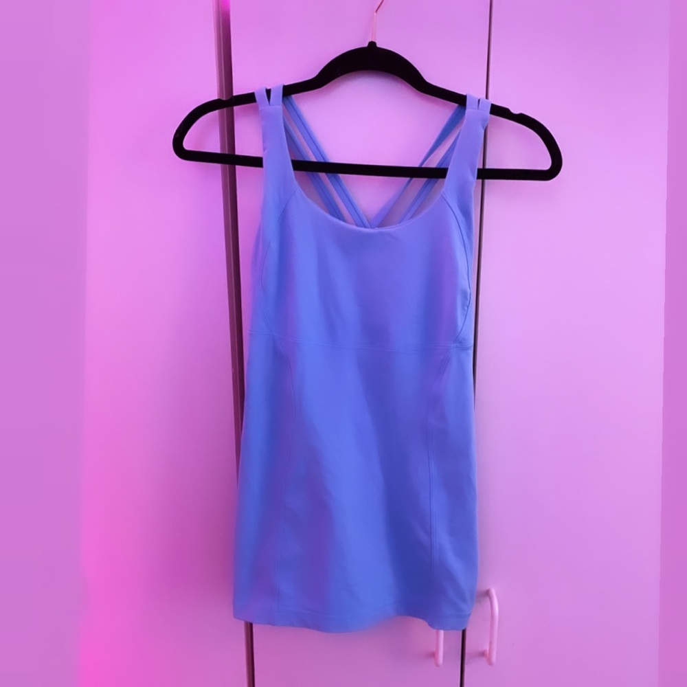 lululemon workout running top tank blue top